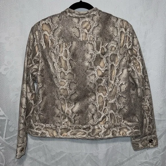 Ruby Rd. Gold and Snakeskin Jacket with Pockets - Picture 5 of 5